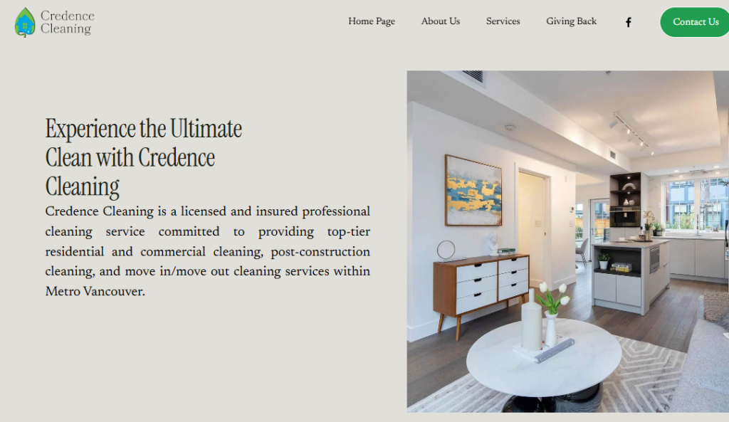credence cleaning homepage