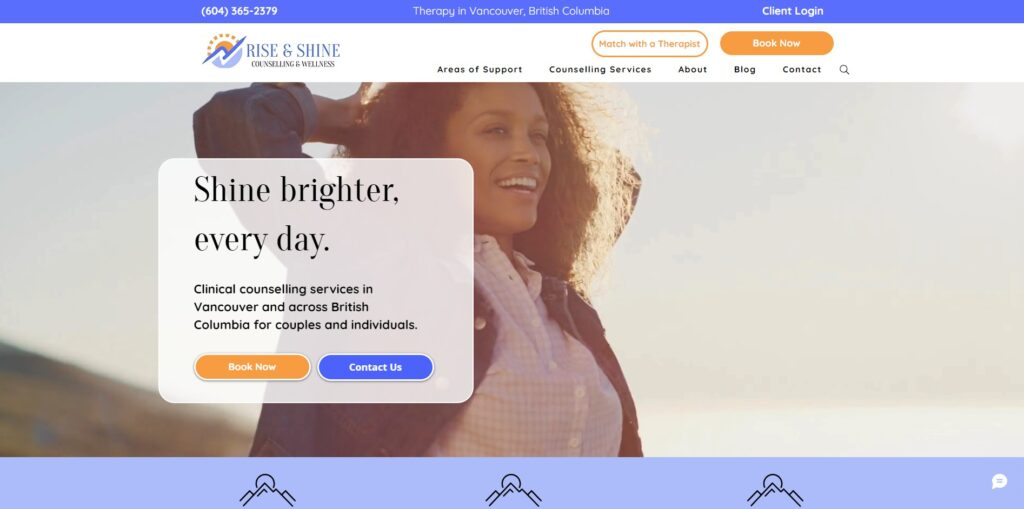 rise and shine counselling homepage