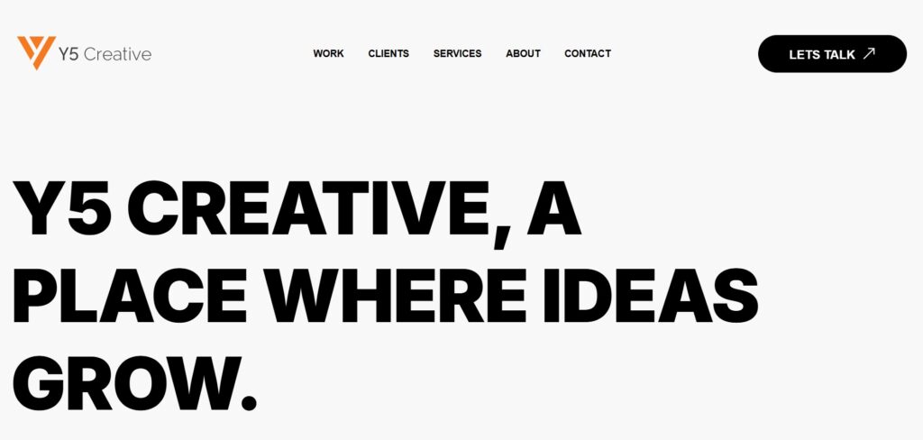 y5 creative homepage