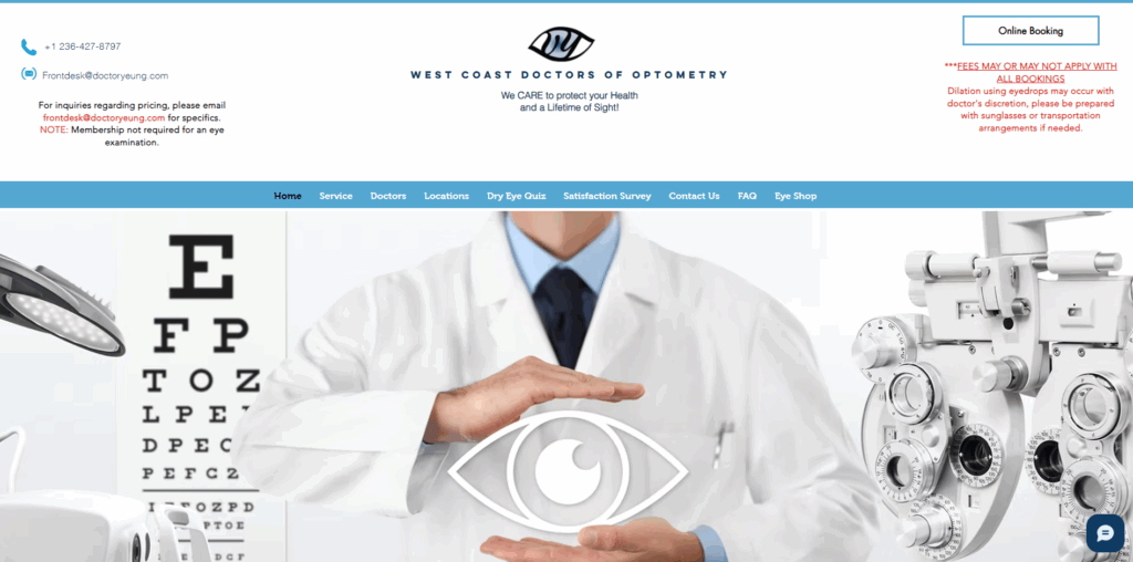 WestCoast Doctors of Optometry homepage