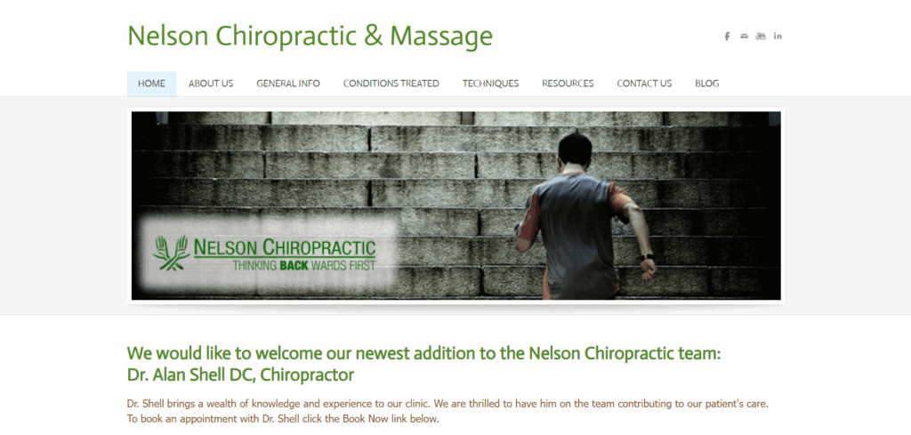 nelson chiropractic and massge homepage