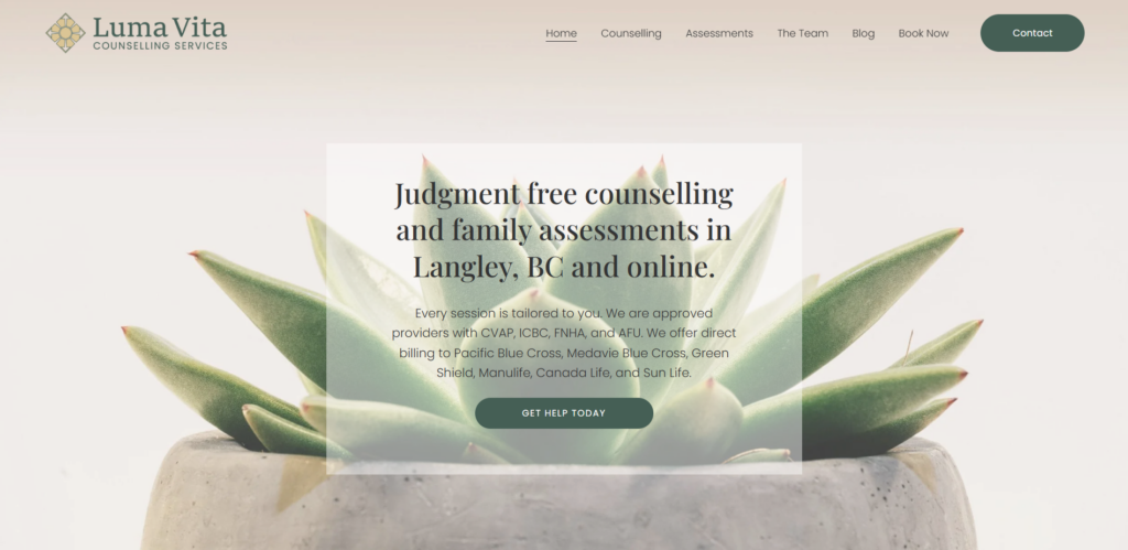 luma vita counselling homepage